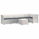 Modulaire tuinbank 6-zits rattan look PP wit