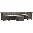 Modulaire tuinbank 6-persoons lichtgrijs rotan look