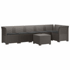 Modulaire tuinbank 6-zits PP lichtgrijs