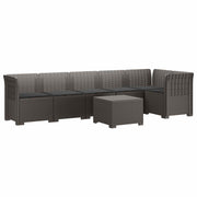 Modulaire tuinbank 6-zits PP lichtgrijs