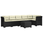 Modulaire tuinbank 6-zits antraciet rattan look PP