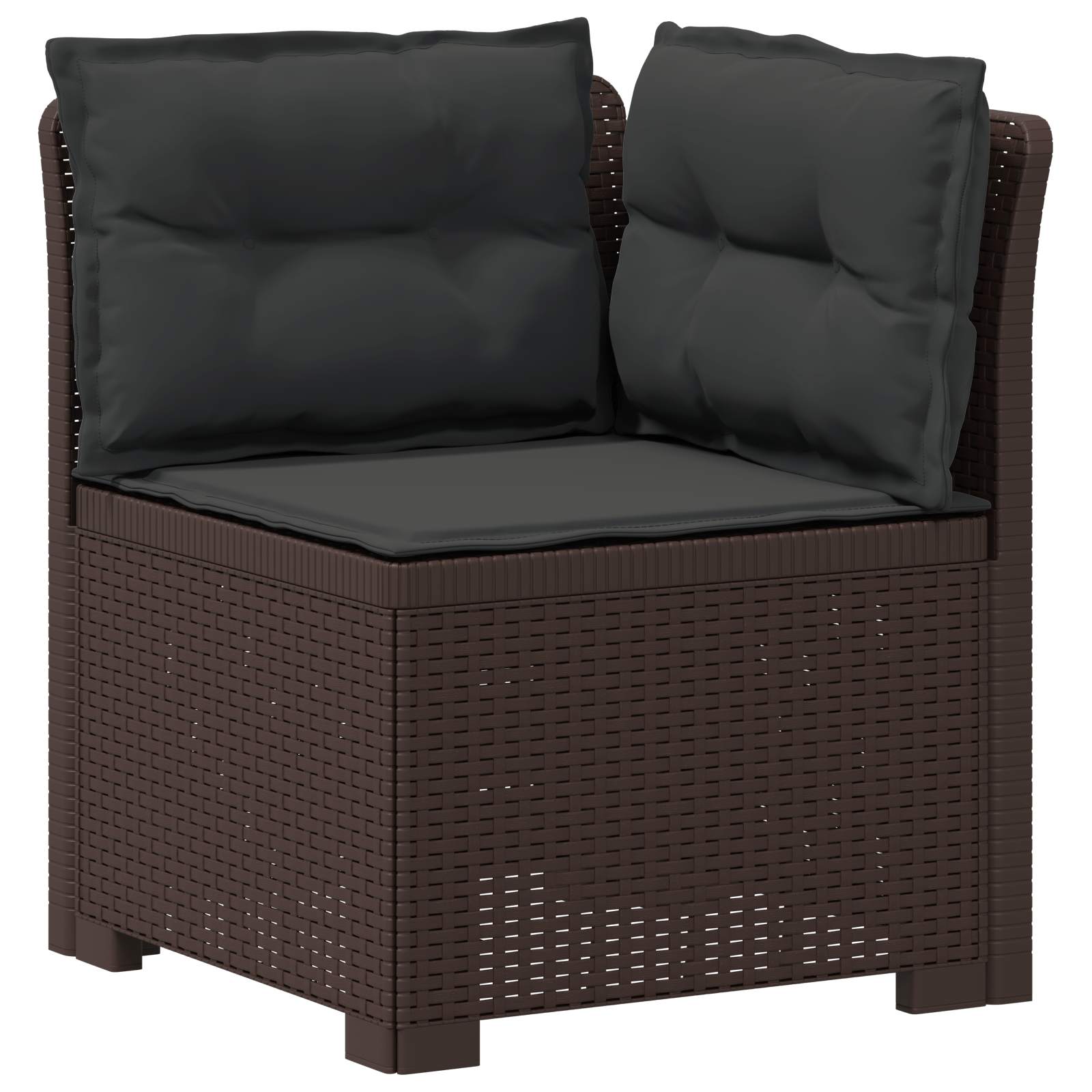6-Zits Tuin Sofa met Kussens Rattan Look PP Bruin