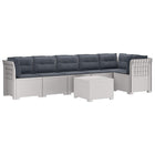 Modulaire tuinbank 6-zits PP rotanlook wit