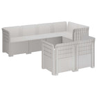 Modulaire tuinbank 7-persoons PP rieten look wit