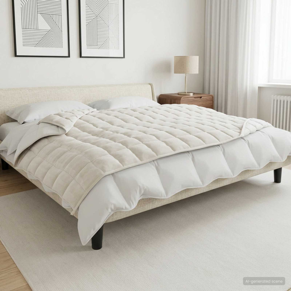 Verzwaringsdeken Wit 152 x 203 cm 7 kg 100% Katoen 205T