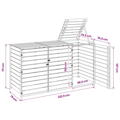 Containerombouw voor 3 Afvalbakken 240 L Geïmpregneerd grenenhout