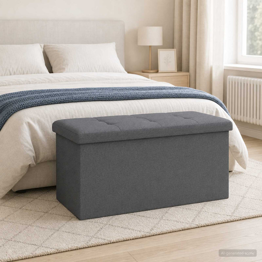 Vouwbare Opbergbank Lichtgrijs 180 kg 80 L 77 x 38 x 38 cm