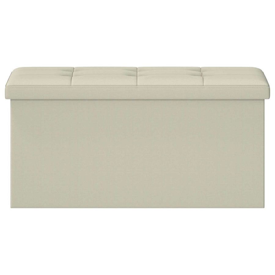 Vouwbare Opbergbank Wit 180 kg 80 L 77 x 38 x 38 cm Linnen