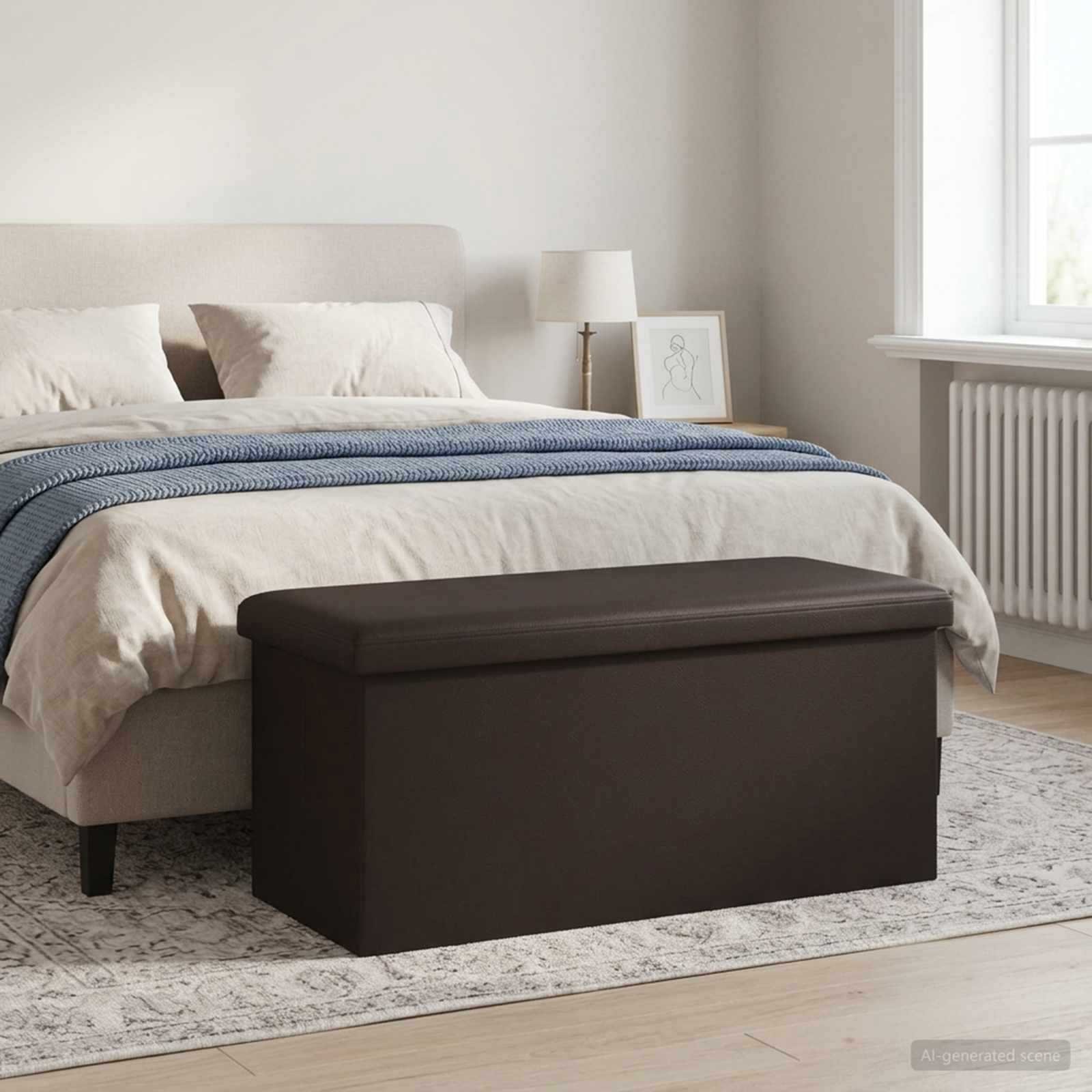 Vouwbare Opbergbank Bruin 180 kg 80 L 77 x 38 x 38 cm PVC