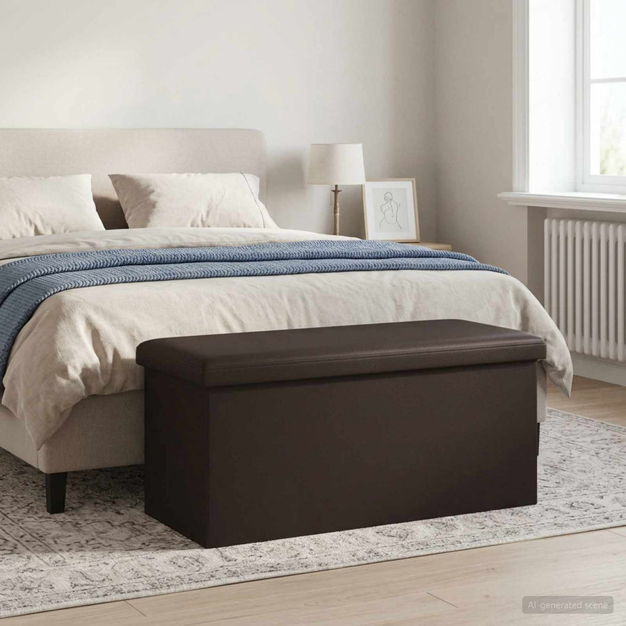 Vouwbare Opbergbank Bruin 180 kg 80 L 77 x 38 x 38 cm PVC