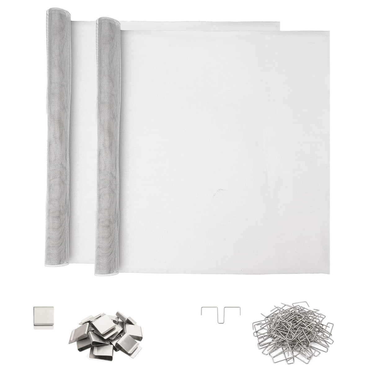 Lichtschachtdeksel met clips 2 st 70 x 130 cm Aluminium zilver