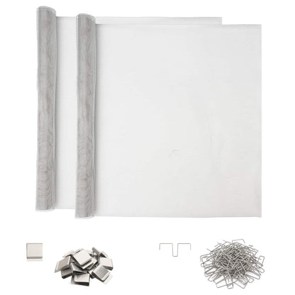 Lichtschachtdeksel met clips 2 st 70 x 130 cm Aluminium zilver