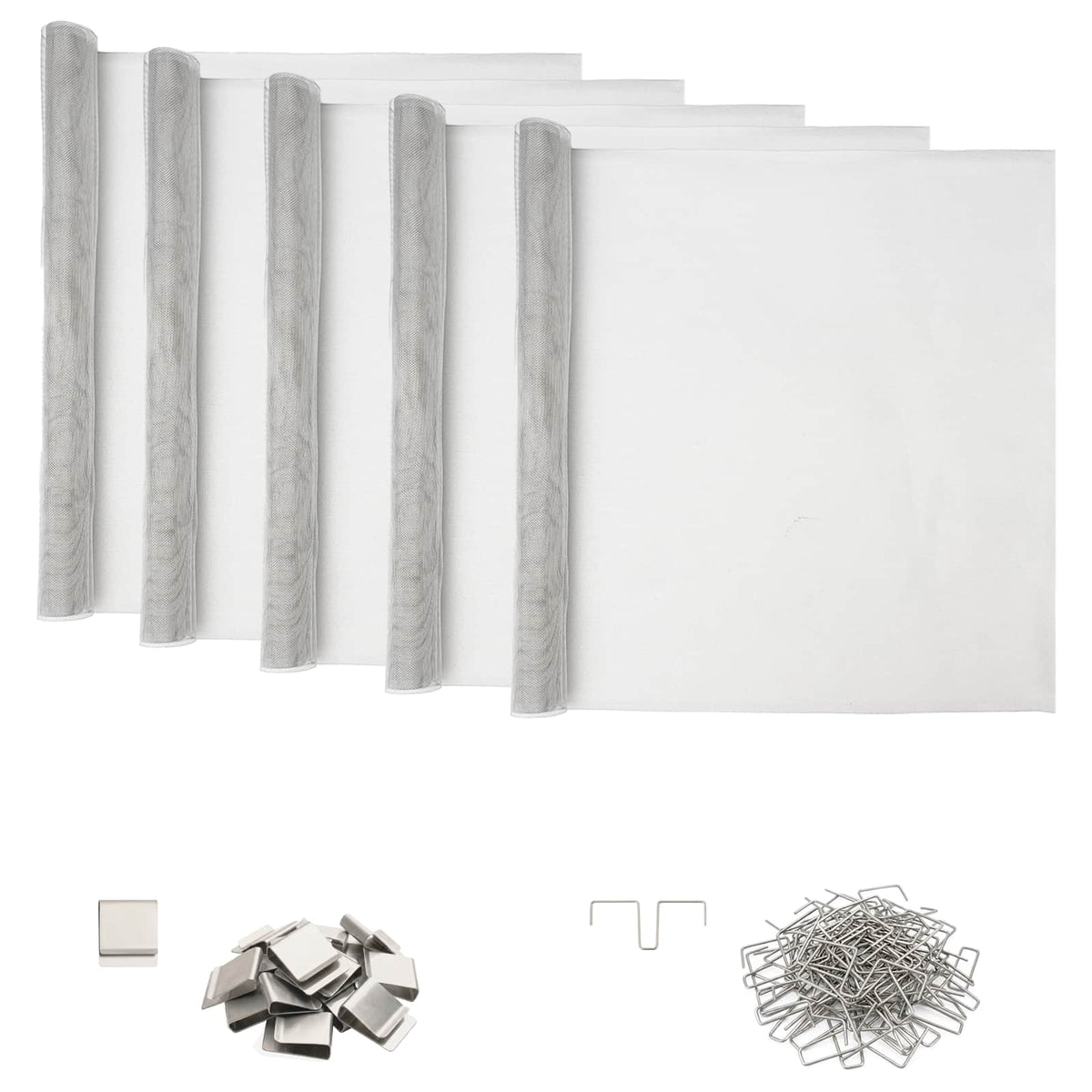 Lichtschachtdeksel met clips 5 st 70 x 130 cm Aluminium zilver