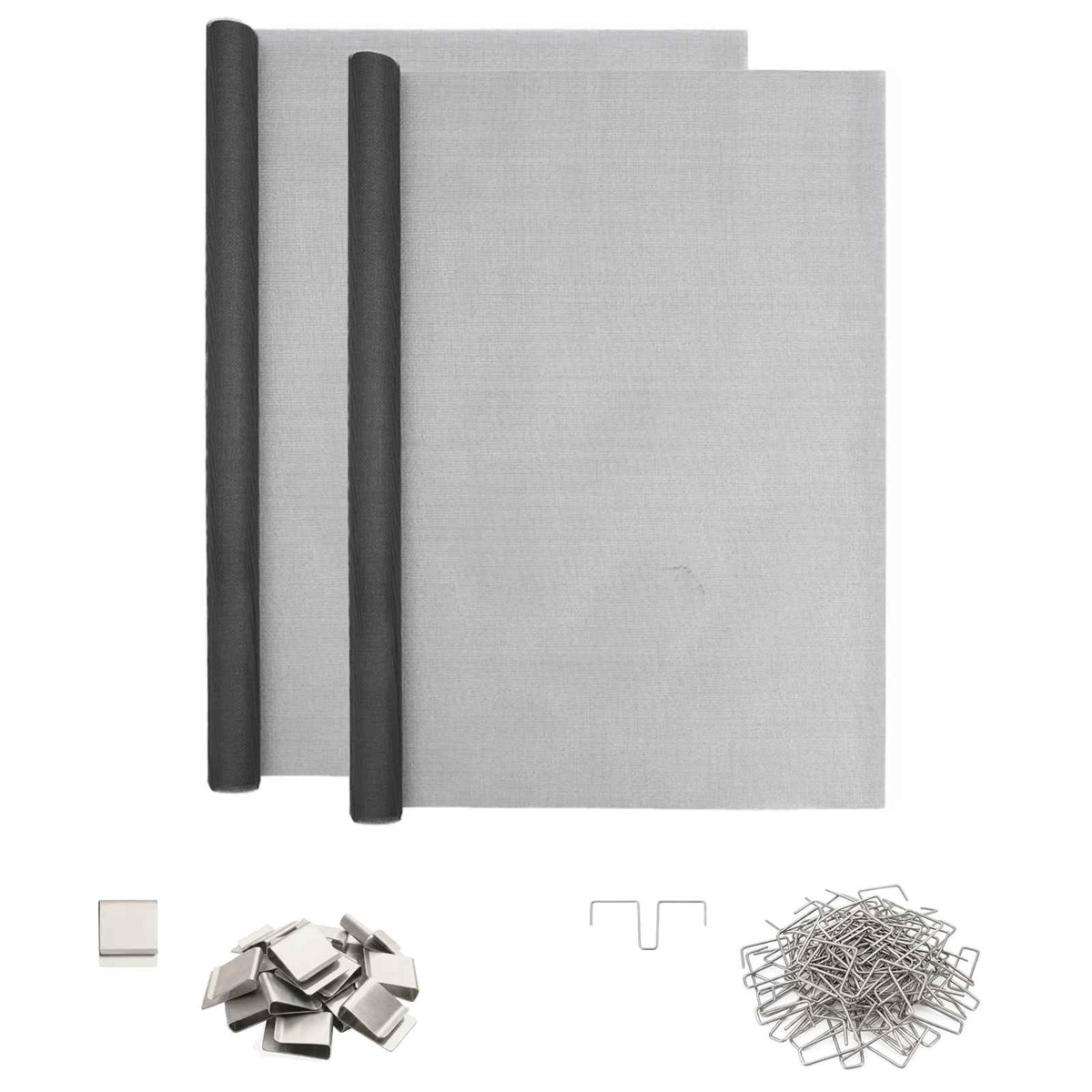 Lichtschachtdeksel met clips 2 st 70 x 130 cm Glasvezel Grijs