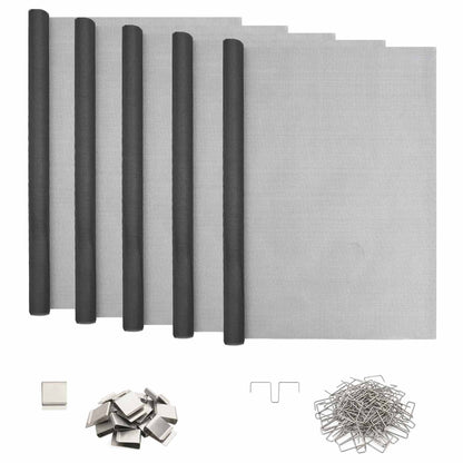 Lichtschachtdeksel met clips 5 st 70 x 130 cm Glasvezel Grijs