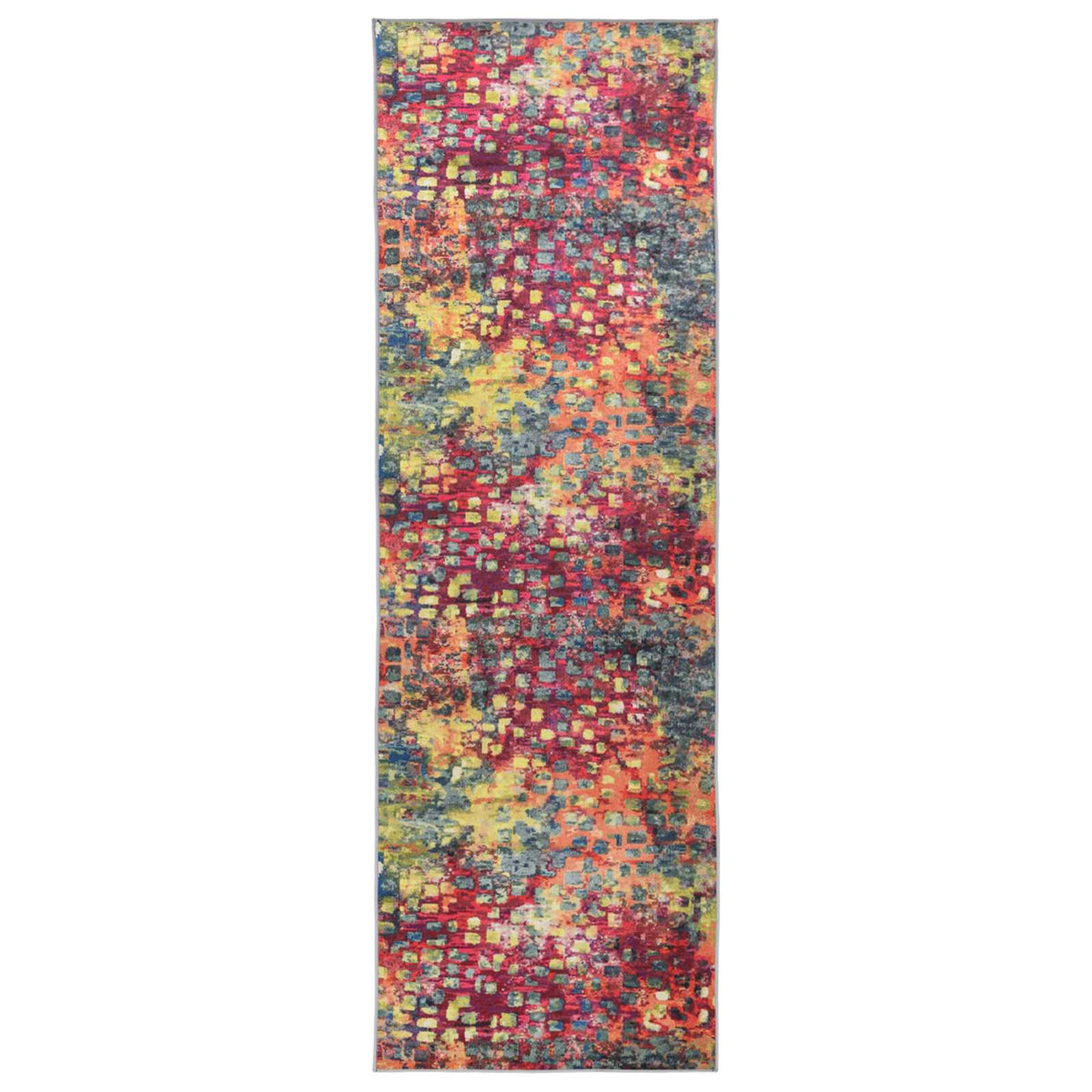 Vloerkleedloper LESAKA kleurrijk 100 x 350 cm Diamantvelours