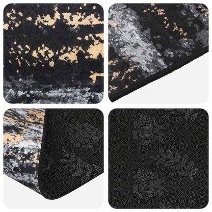 Vloerkleedloper LESAKA Zwart en Goud 80 x 450 cm Diamantvelours