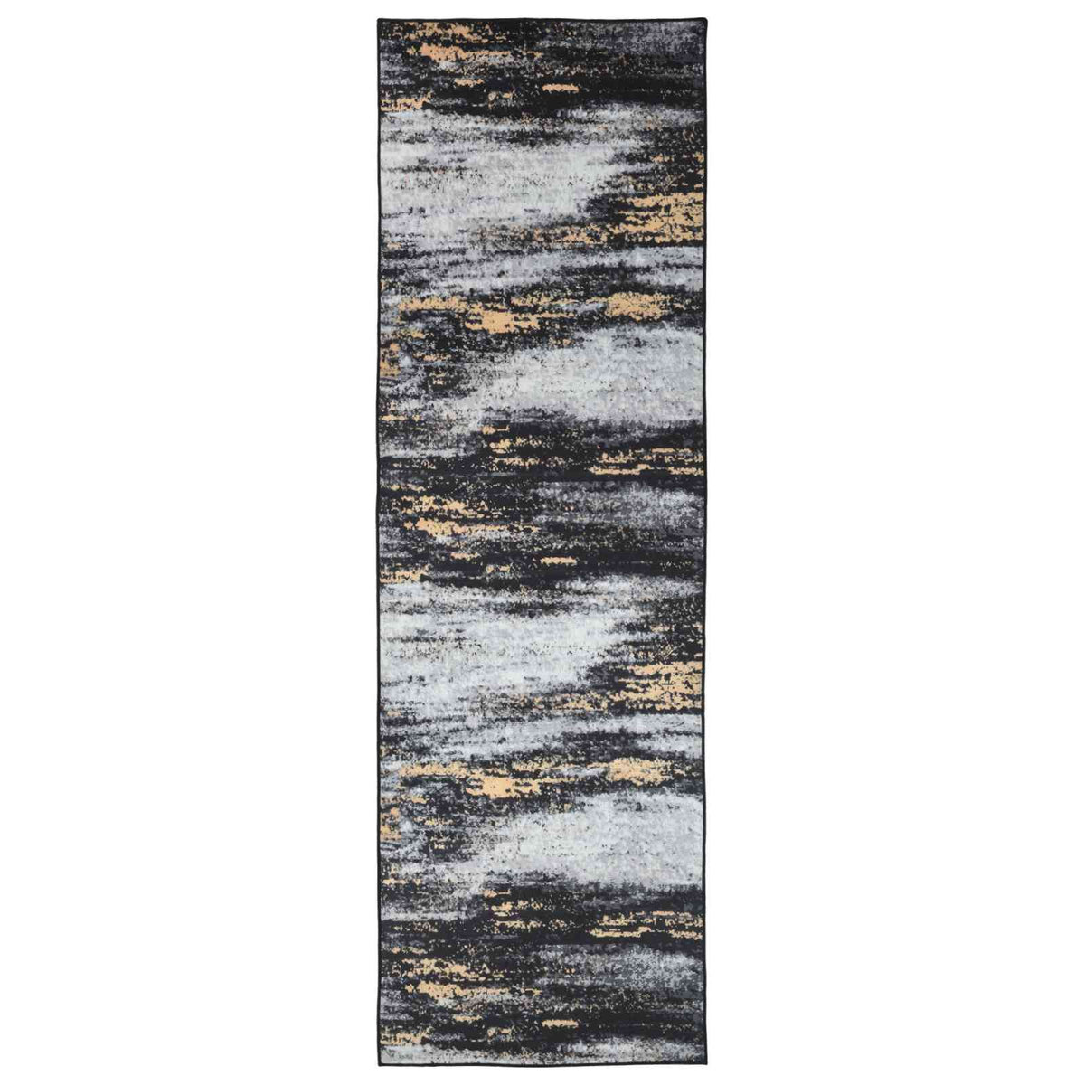 Vloerkleedloper LESAKA Zwart en Goud 100 x 400 cm