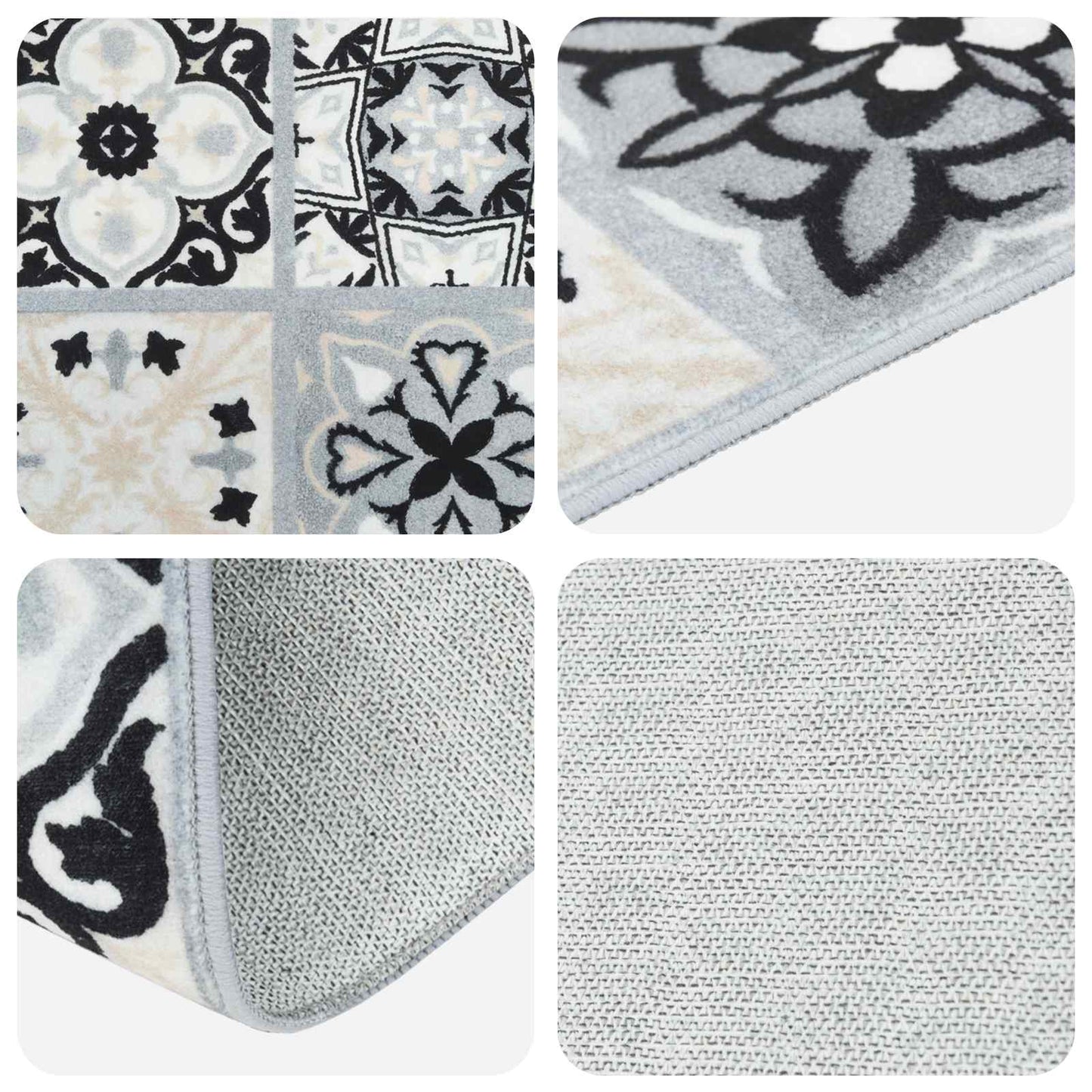 Vloerkleedloper ORIZ 1150 gsm Grijs en zwart 100% polyestervilt