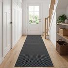 Vloerkleedloper 80x250 cm zwart gaaspatroon
