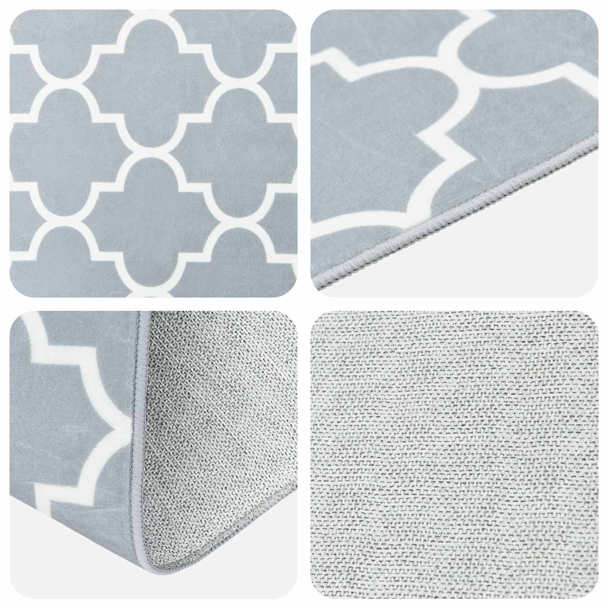 Vloerkleedloper ORIZ 1150 gsm Grijs en Wit 100% polyestervilt