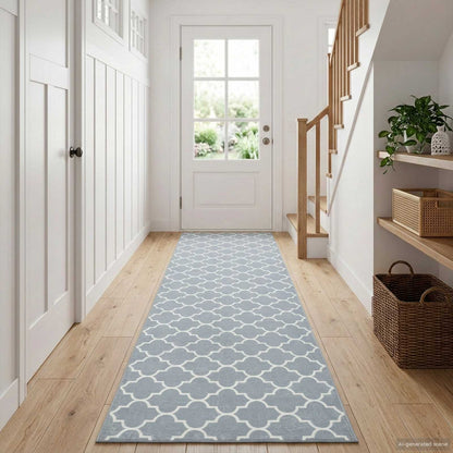 Vloerkleedloper ORIZ 1150 gsm Grijs en Wit 100% polyestervilt