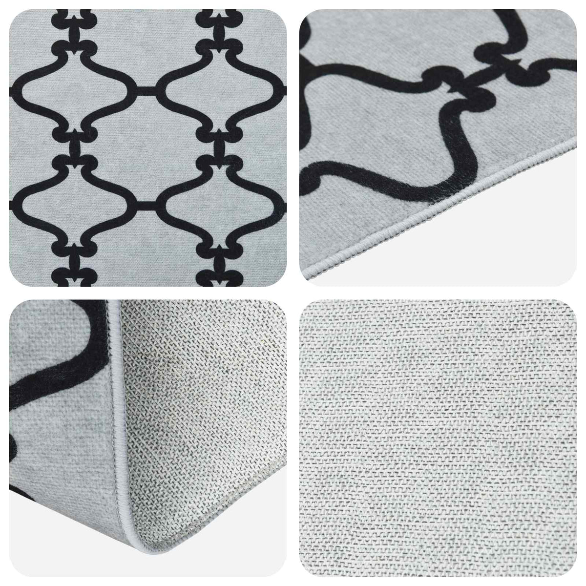 Vloerkleedloper ORIZ 1150 gsm Zwart gaaspatroon