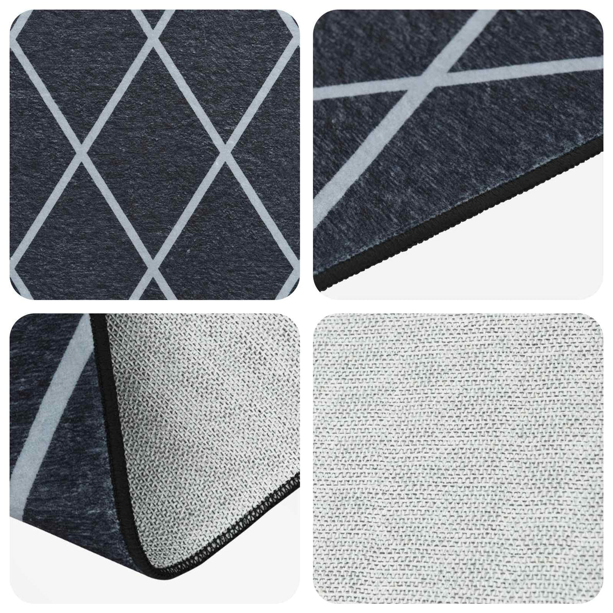 Vloerkleedloper ORIZ 1150 gsm Zwart gaaspatroon