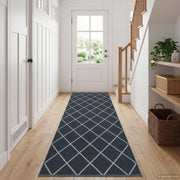 Vloerkleedloper 50x300 cm zwart gaaspatroon