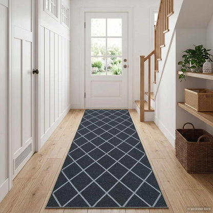 Vloerkleedloper ORIZ 1150 gsm Zwart gaaspatroon