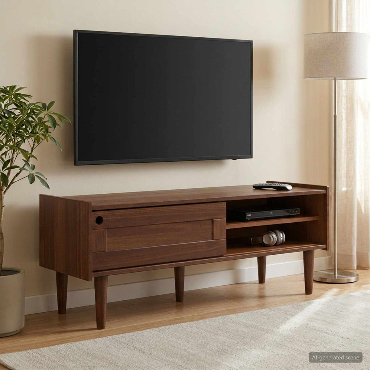 Tv-meubel BILBAO 114 x 40 x 45 cm Donkerkaramel