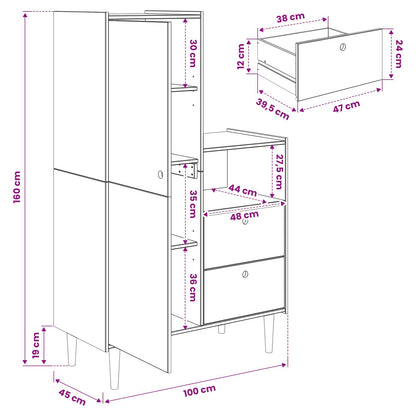 Kast BILBAO Caramel 100 x 45 x 160 cm