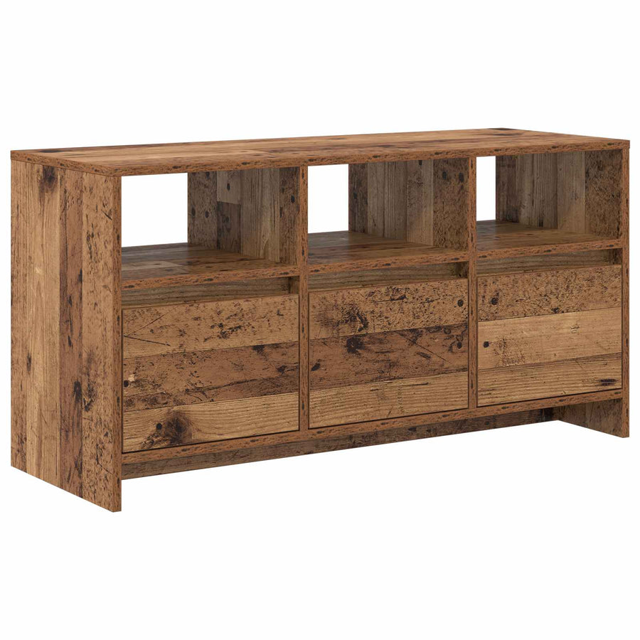 Tv-meubel 102 x 37,5 x 52,5 cm Eikenhout Bewerkt hout