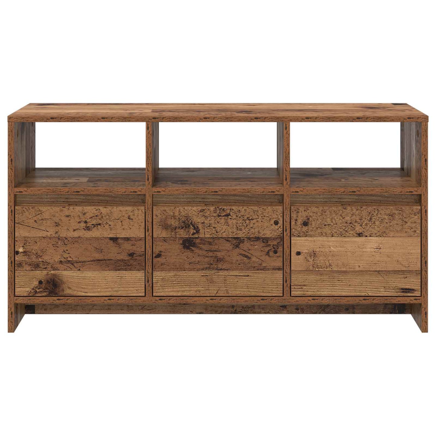 Tv-meubel 102 x 37,5 x 52,5 cm Eikenhout Bewerkt hout