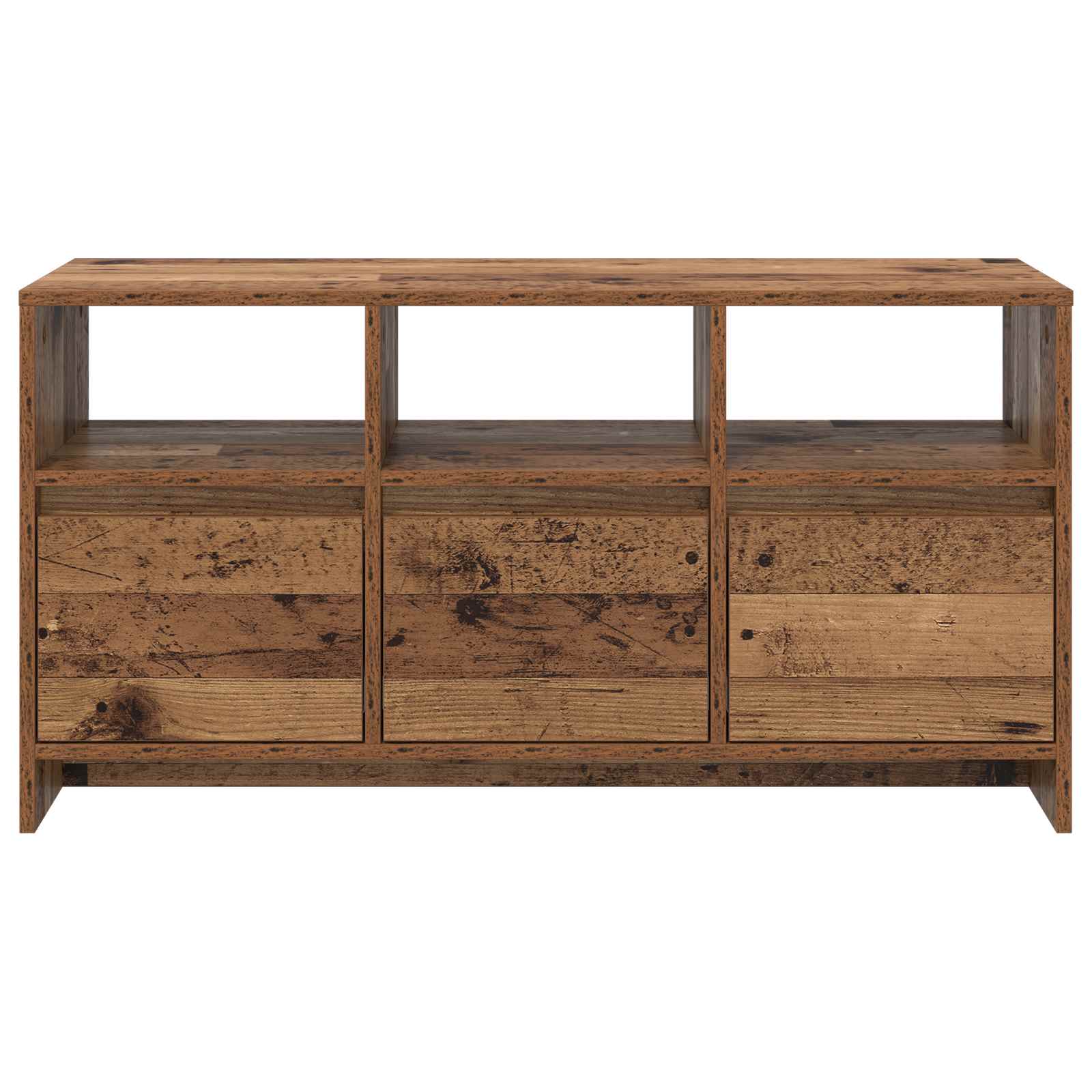 Tv-meubel 102 x 37,5 x 52,5 cm Eikenhout Bewerkt hout