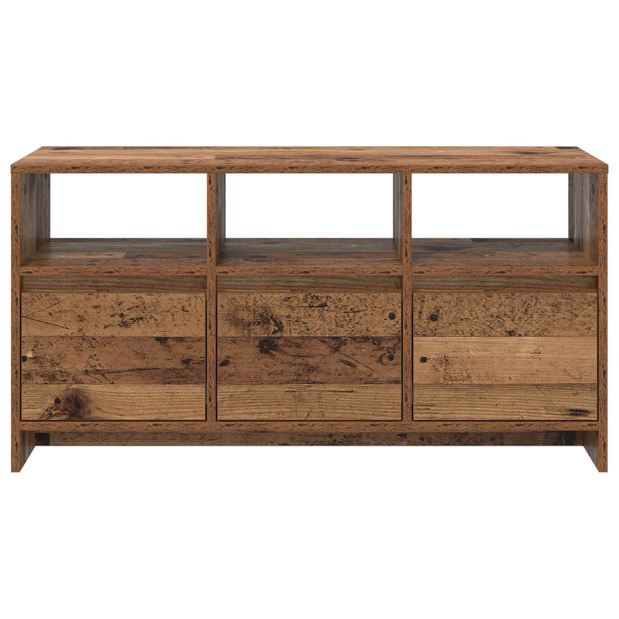 Tv-meubel 102 x 37,5 x 52,5 cm Eikenhout Bewerkt hout
