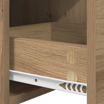 Tv-meubel 102 x 37,5 x 52,5 cm Artisanaal eiken Bewerkt hout