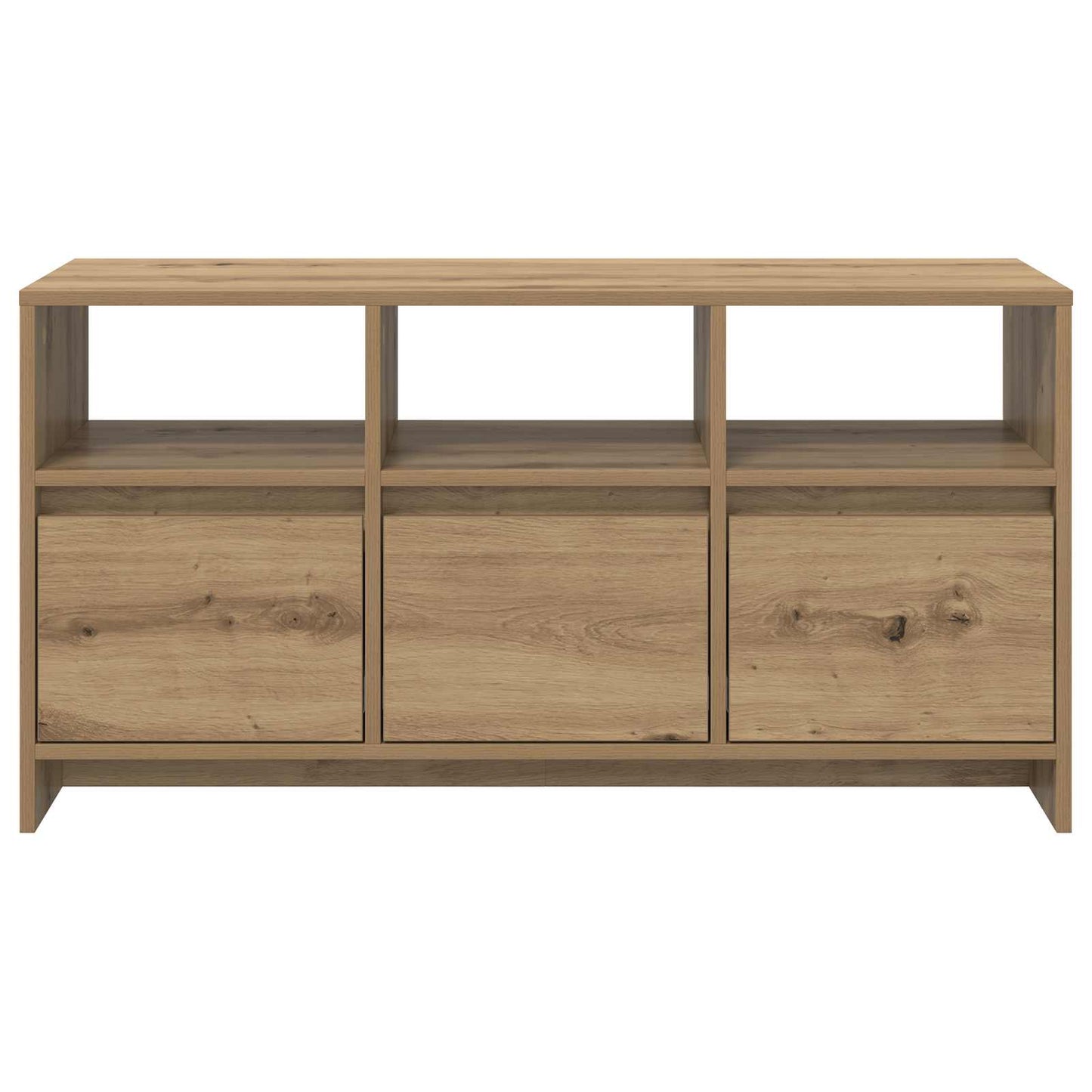 Tv-meubel 102 x 37,5 x 52,5 cm Artisanaal eiken Bewerkt hout
