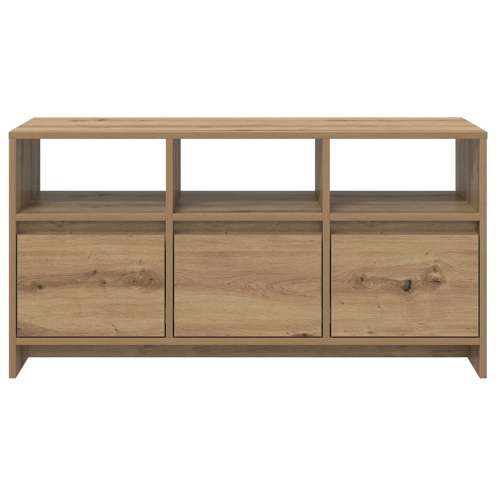 Tv-meubel 102 x 37,5 x 52,5 cm Artisanaal eiken Bewerkt hout