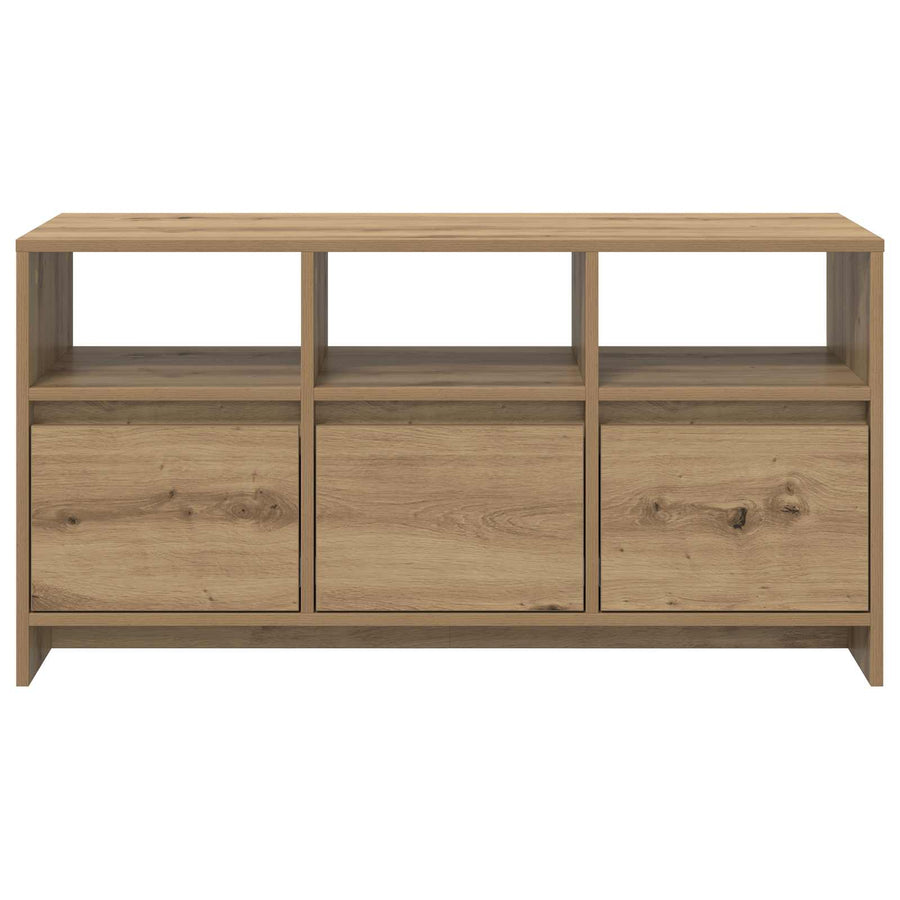 Tv-meubel 102 x 37,5 x 52,5 cm Artisanaal eiken Bewerkt hout
