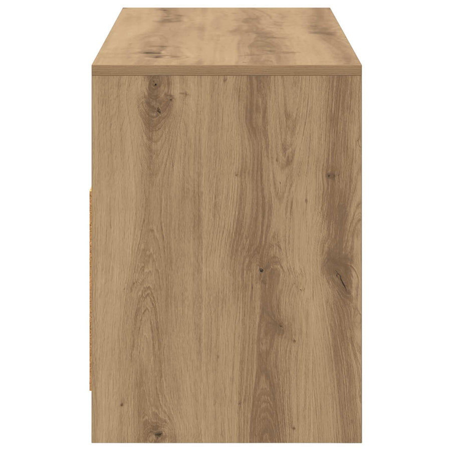 Tv-meubel 102 x 37,5 x 52,5 cm Artisanaal eiken Bewerkt hout
