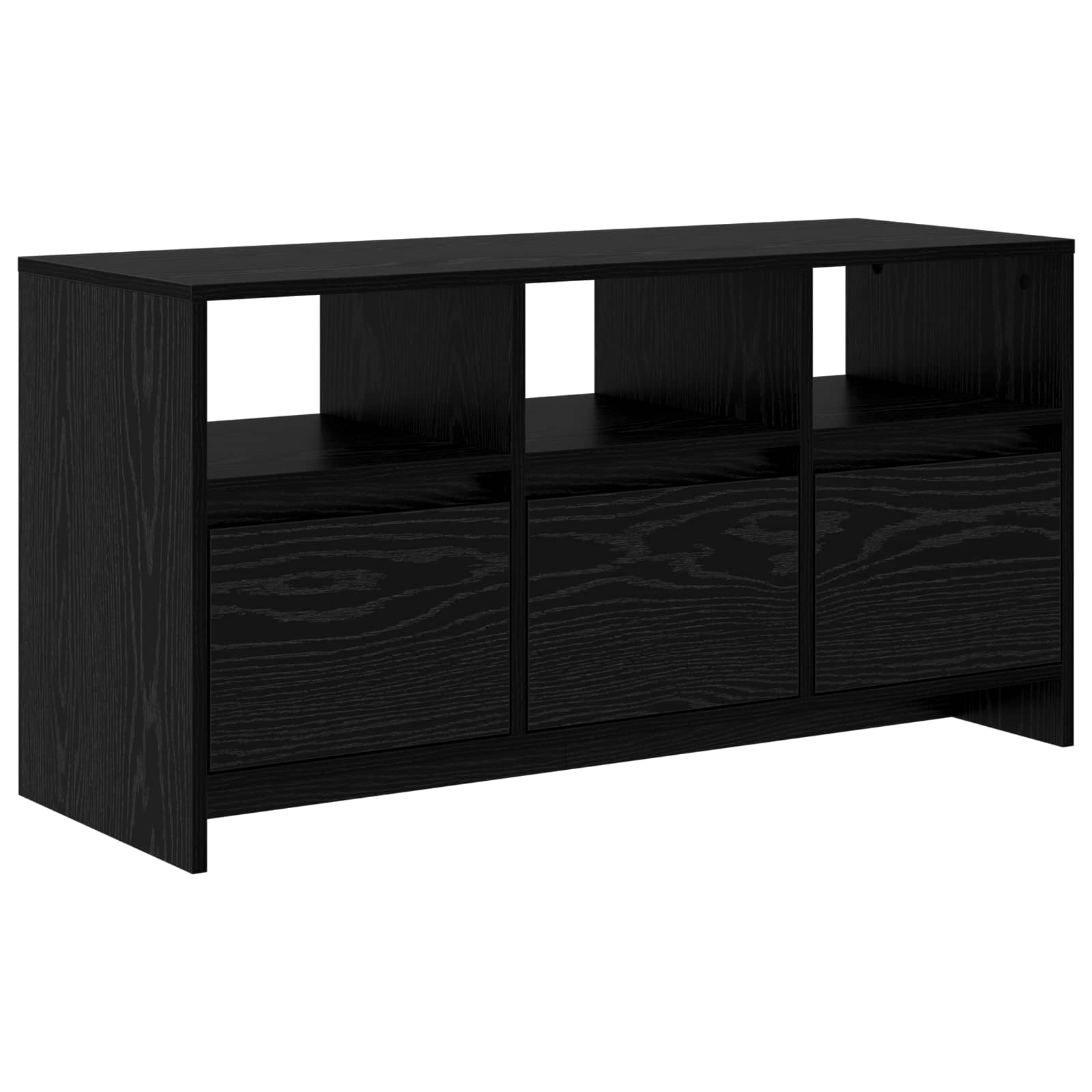 Tv-meubel 102 x 37,5 x 52,5 cm Zwart eiken Bewerkt hout
