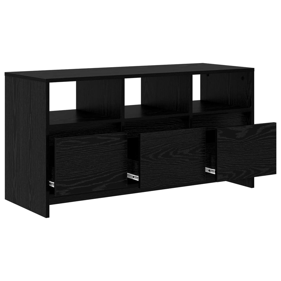 Tv-meubel 102 x 37,5 x 52,5 cm Zwart eiken Bewerkt hout
