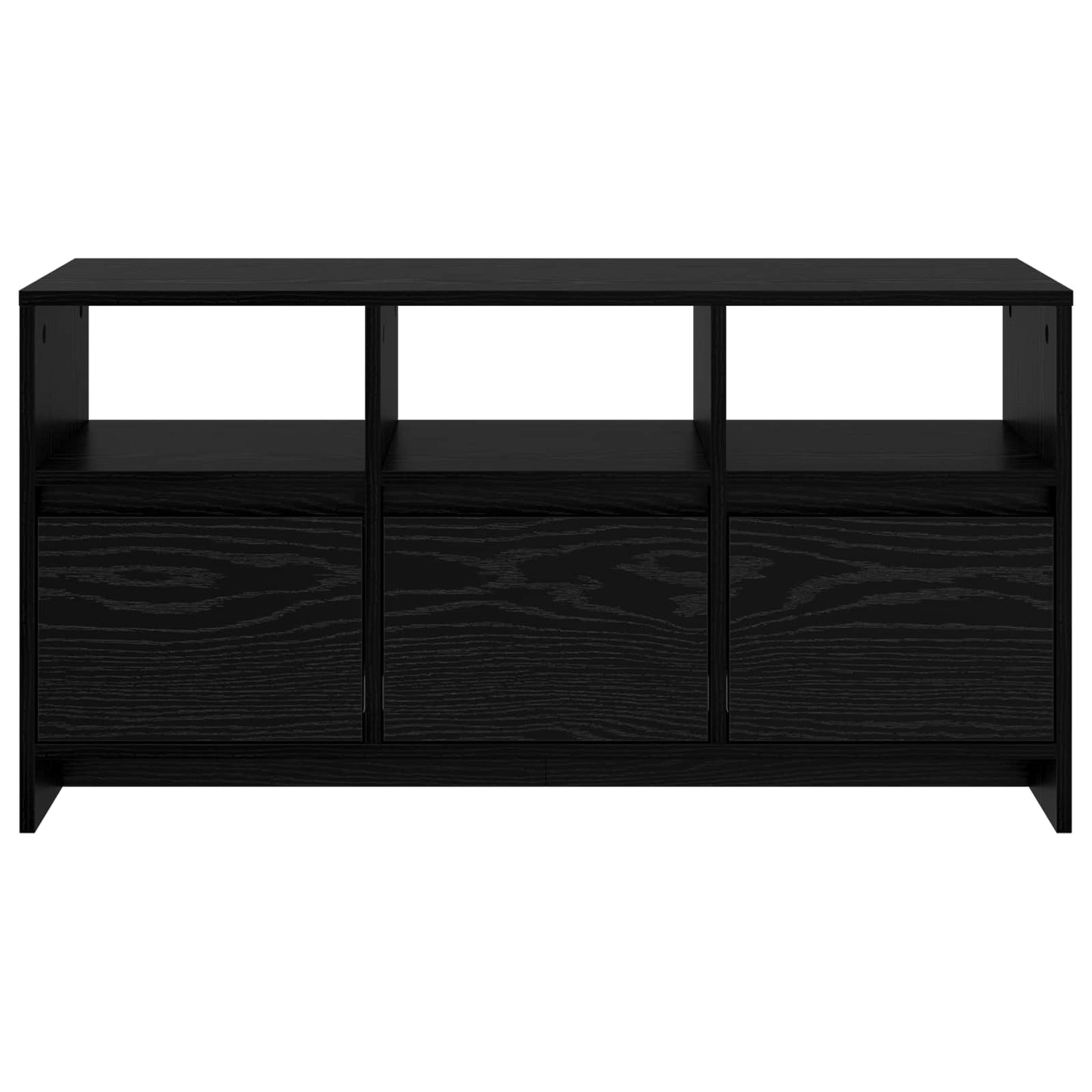 Tv-meubel 102 x 37,5 x 52,5 cm Zwart eiken Bewerkt hout