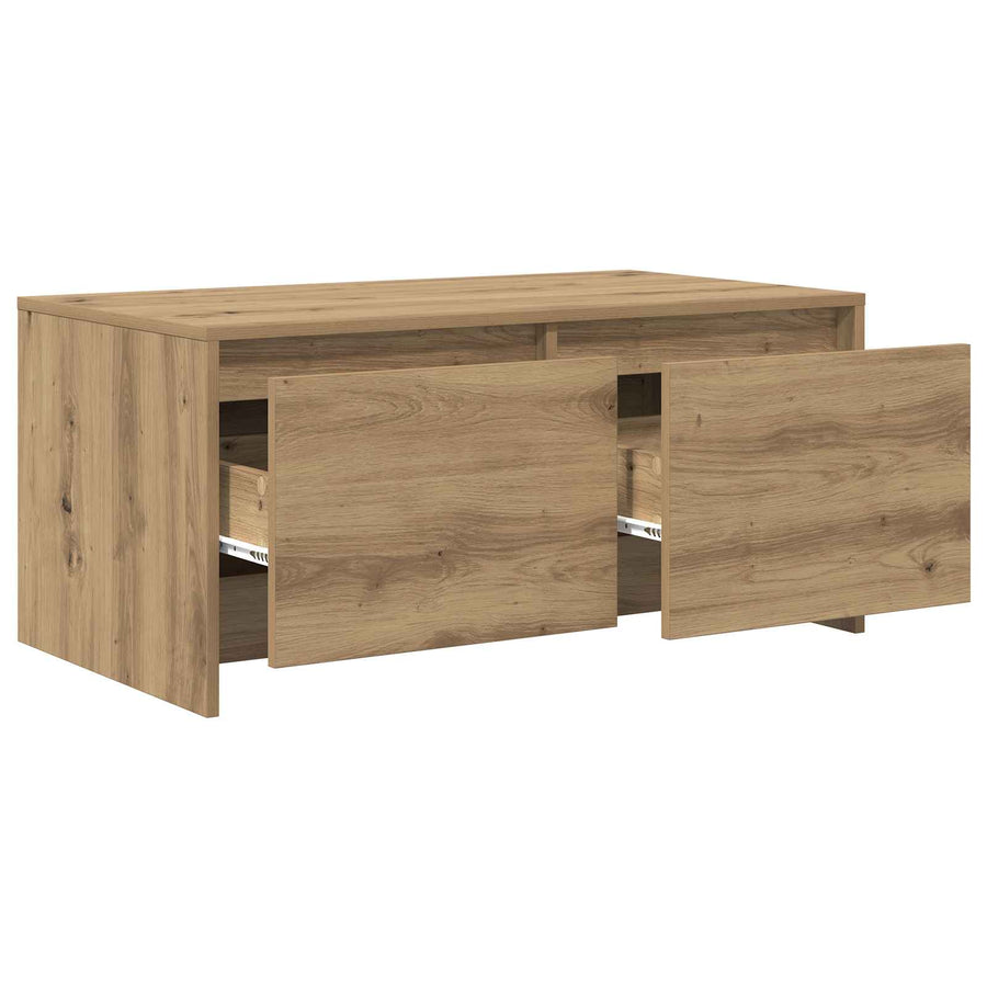 Salontafel Artisanaal eiken 90 x 50 x 41,5 cm Bewerkt hout