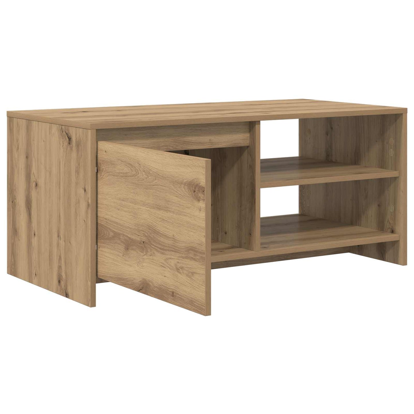 Salontafel Artisanaal eiken 102 x 50 x 45 cm Bewerkt hout