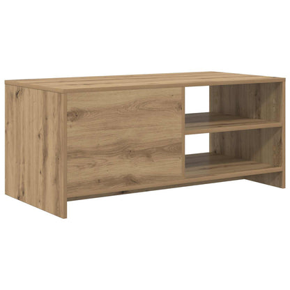 Salontafel Artisanaal eiken 102 x 50 x 45 cm Bewerkt hout