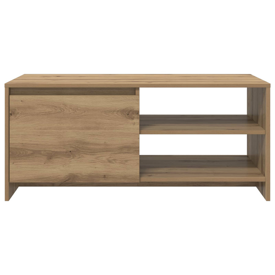 Salontafel Artisanaal eiken 102 x 50 x 45 cm Bewerkt hout