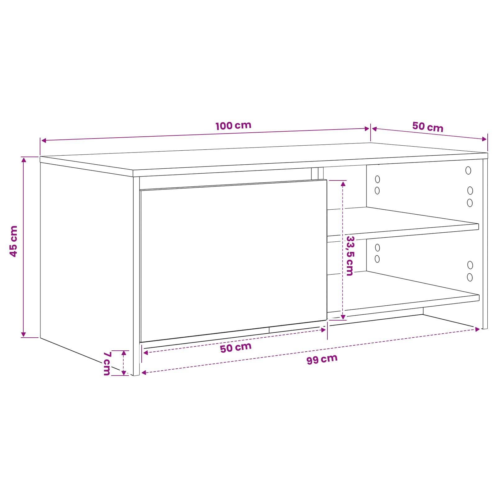 Salontafel Artisanaal eiken 102 x 50 x 45 cm Bewerkt hout