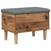 Opbergbank met kussen 62x42x46 cm eikenhout bewerkt hout